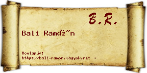 Bali Ramón névjegykártya